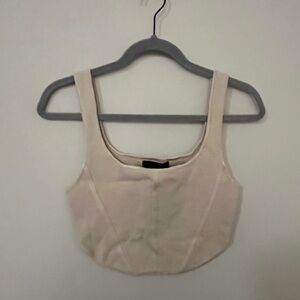 House of Harlow 1960 Cream Crop Top